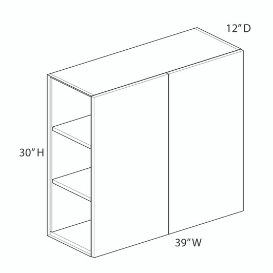  Saratoga Wall Cabinet {39" x 30" H} - (2) Doors | Kunal Kitchens