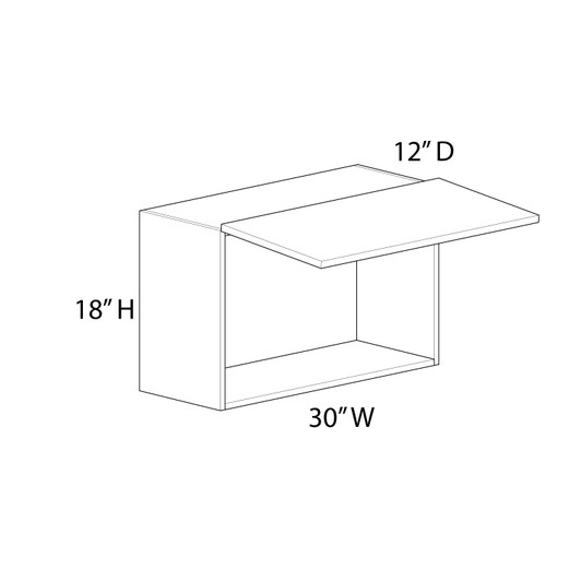 Saratoga Wall Cabinet w/ Lift Up Door {30" x 18" H} - (1) Door | Kunal Kitchens