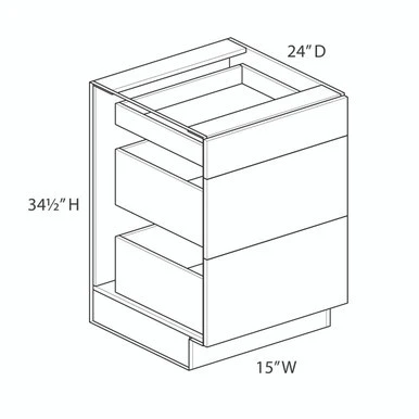15" (3) Drawer Base Cabinet | Kunal Kitchens
