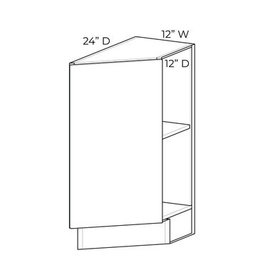 12" Base Transitional Cabinet {R} - (1) FH Door | Kunal Kitchens