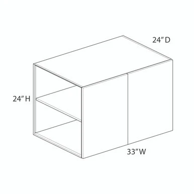 Refrigerator Wall Cabinet {33" x 24" H x 24" D - Butt Doors} - (2) Doors | Kunal Kitchens