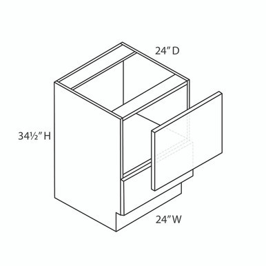 24" Base Microwave Cabinet w/Natural Interior {Opening 21" x 15-7/8" H} - (1) Drawer | Kunal Kitchens