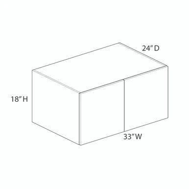 Refrigerator Wall Cabinet {33" x 18" H x 24" D - Butt Doors} - (2) Doors | Kunal Kitchens