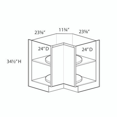 36" Easy Reach w/Lazy Susan {Right Hinge} | Kunal Kitchens