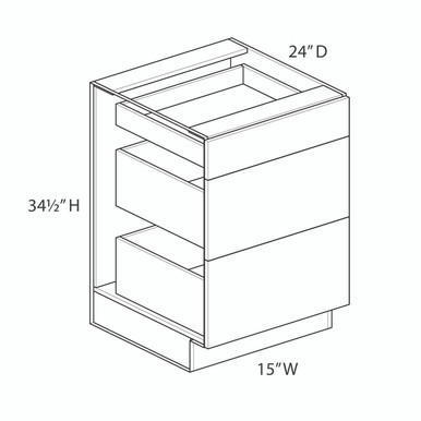 15" (3) Drawer Base Cabinet | Kunal Kitchens 15" (3) Drawer Base Cabinet | Kunal Kitchens