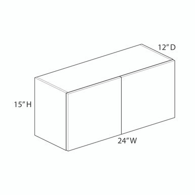 Wall Cabinet {24" x 15" H - Butt Doors} - (2) Doors | Kunal Kitchens