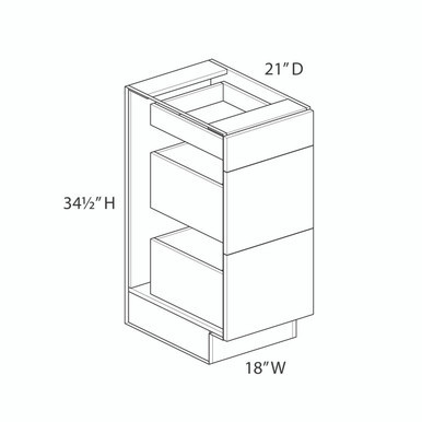 18" Vanity 3 Drawer Base {21" D} | Kunal Kitchens