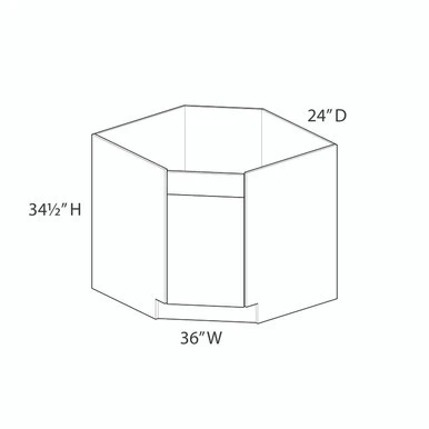 Eden 36" Diagonal Sink Base Cabinet - (1) Door / (1) False Front | Kunal Kitchens