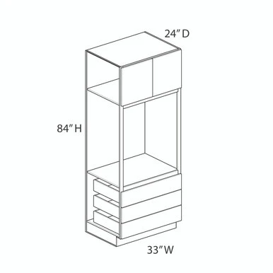 Madison Triple Drawer Oven Cabinet {33" x 84" H} - (2) Doors / (3) Drawers | Kunal Kitchens