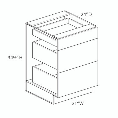 Madison 21" (3) Drawer Base Cabinet | Kunal Kitchens