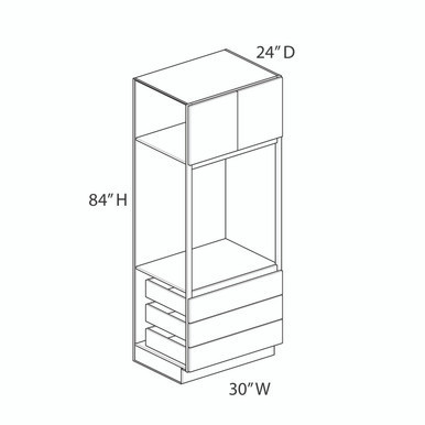 Euro Value Gramercy Shaker Triple Drawer Oven Cabinet {30" x 84" H} - (2) Doors / (3) Drawers | Kunal Kitchens Euro Value Gramercy Shaker Triple Drawer Oven Cabinet {30" x 84" H} - (2) Doors / (3) Drawers | Kunal Kitchens