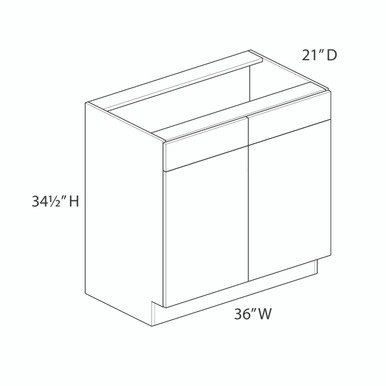 Vanity Sink Base {36" x 21" D - Butt Doors} - (2) Doors / (2) False Front | Kunal Kitchens Vanity Sink Base {36" x 21" D - Butt Doors} - (2) Doors / (2) False Front | Kunal Kitchens