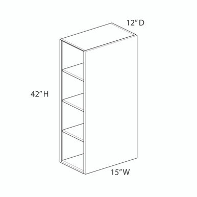 Gramercy W1542 Wall Cabinet {15" x 42" H} - (1) Door | Kunal Kitchens Gramercy W1542 Wall Cabinet {15" x 42" H} - (1) Door | Kunal Kitchens