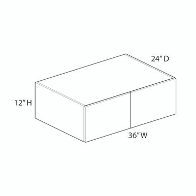 Refrigerator Wall Cabinet {36" x 12" H x 24" D - Butt Doors} - (2) Doors | Kunal Kitchens Refrigerator Wall Cabinet {36" x 12" H x 24" D - Butt Doors} - (2) Doors | Kunal Kitchens
