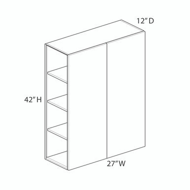 Gramercy W2742B Wall Cabinet {27" x 42" H - Butt Doors} - (2) Doors | Kunal Kitchens
