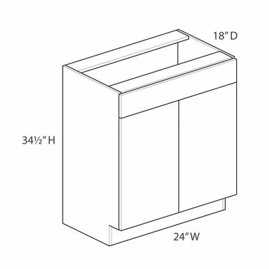 Vanity Sink Base {24" x 18" D - Butt Doors} - (2) Doors / (1) False Front | Kunal Kitchens Vanity Sink Base {24" x 18" D - Butt Doors} - (2) Doors / (1) False Front | Kunal Kitchens