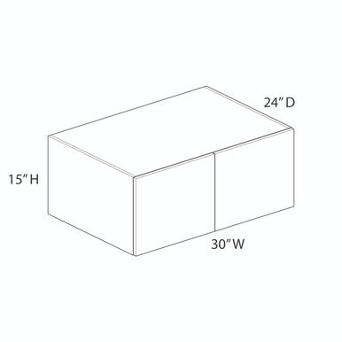 Refrigerator Wall Cabinet {30" x 15" H x 24" D - Butt Doors} - (2) Doors | Kunal Kitchens