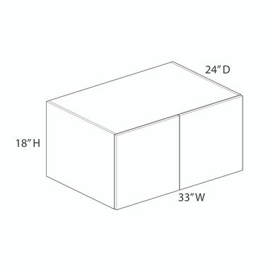 Refrigerator Wall Cabinet {33" x 18" H x 24" D - Butt Doors} - (2) Doors | Kunal Kitchens