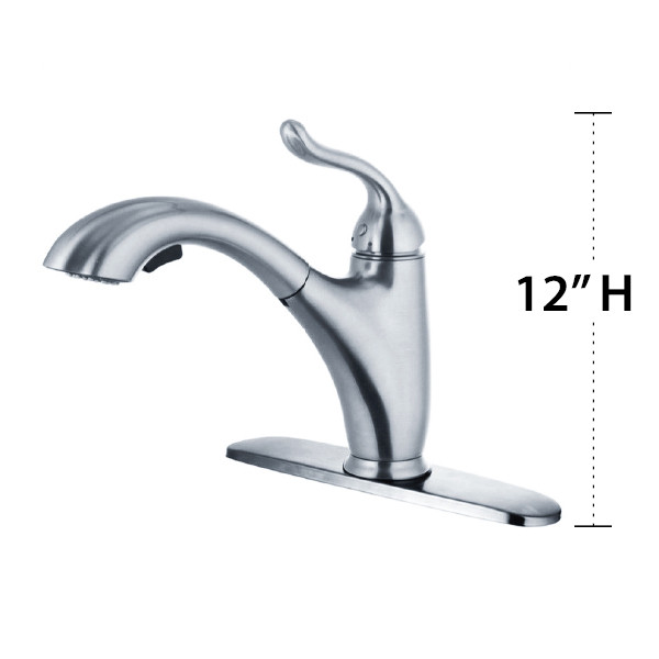 KF130-CH Charlotte Single Handle With Two Function Pull Out Sprayer Kitchen Faucet in Chrome