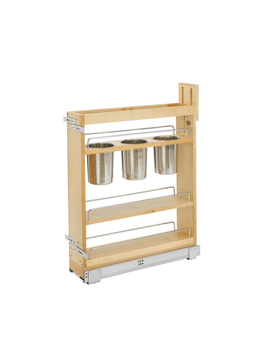 448UT-BCSC-5C 5" Utensil Organizer W/Soft Close For Base Organizer-Wood-Light Brown