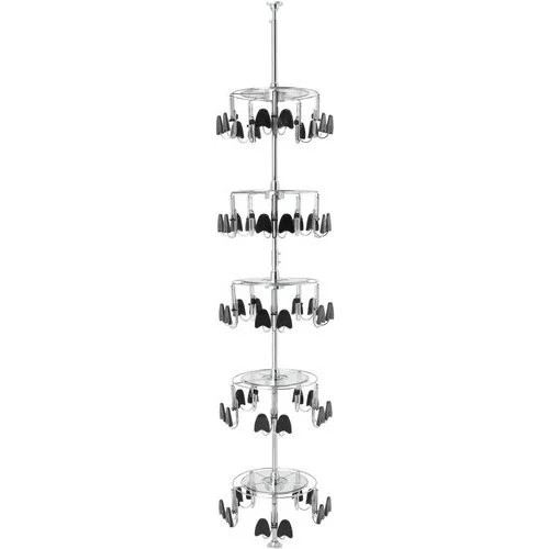 CLSZ-W5-96-1 5 Shelf Women'S Shoezen With Tele Shaft For Closet-Steel-Chrome