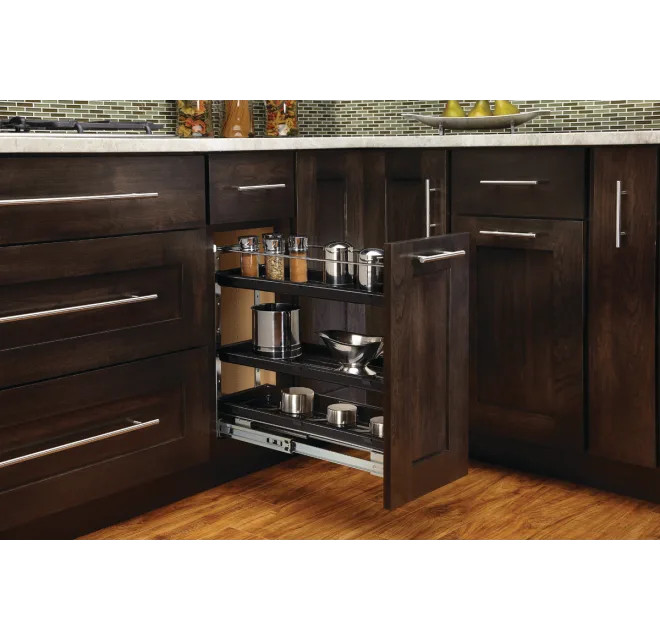 548-BC-8C 8" Chrome Base Organizer For Base Organizer-Chrome-Black
