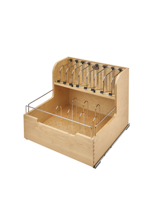 4FSCO-24SC-1 Storage Cont Org For 24" Base Cab W/Sc For Base Organizer-Wood-Light Brown