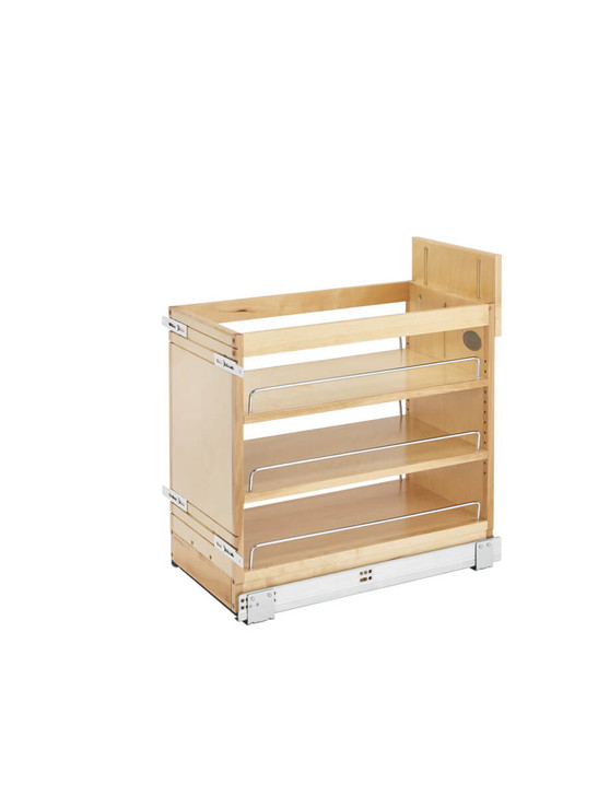 448-BDDSC-11C 11" Wood P-O For Door/Drawer Cab W/Blum Sc For Base Organizer-Wood-Light Brown