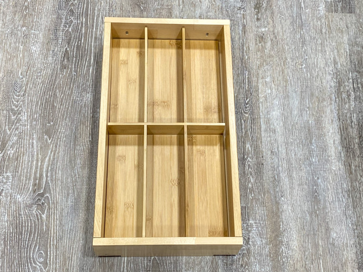 UTO15 Wood Utensil Organizer - 10" W X 19-5/8" D X 2-5/16" H - Bamboo