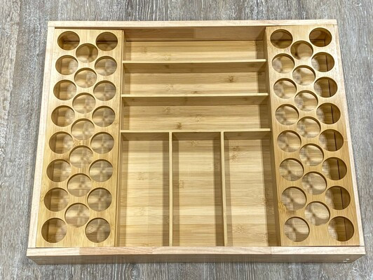 DOKIT-Casoria (Installed) - Casoria Drawer Organizer Kit (recommended for 30" wide drawer - trim to fit) - Wood Cutlery Tray Organizer (CTO30) with (2) K-Cup Inserts (KCI6) - 25-1/8" W x 19-5/8" D x 2-7/16" H - Bamboo