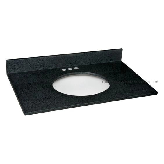 VTBP2522-BIS-4" OC STRAIGHT - BLACK PEARL GRANITE VANITY TOP 25" X 22"