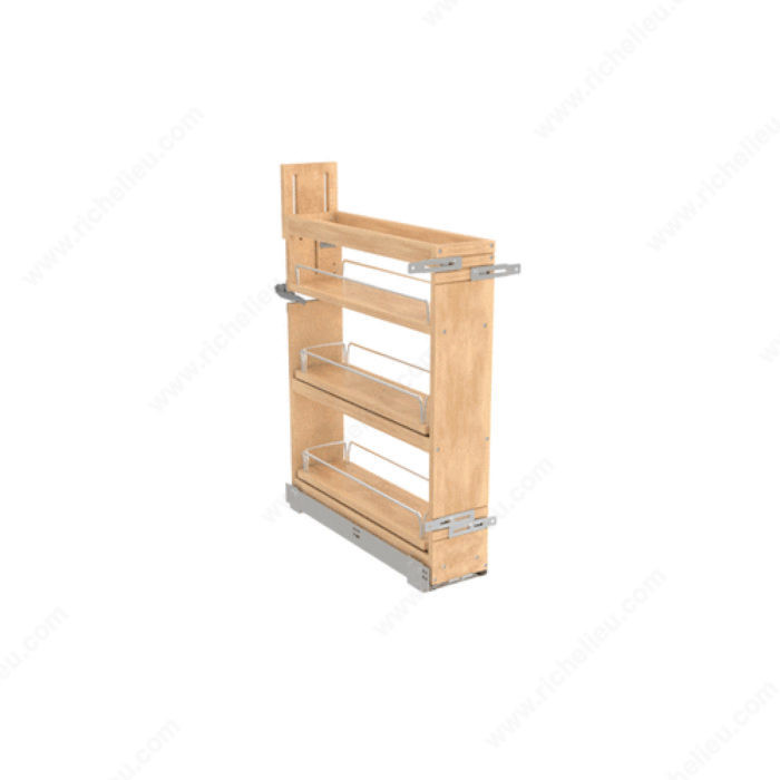 448SW-BCSC-5C 5" Dm Wood Swivel Shelf P-O With Blum Sc Slides For Base Organizer-Wood-Light Brown