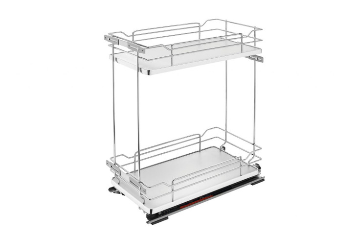5322-BCSC-11-GR 11" Grey Two-Tier Base Organizer W/Blum Sc For Base Organizer-Steel-Chrome/Grey