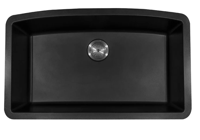 SIN-QTZ-SINBWL-3219-BLK - UNDERMOUNT BLACK QUARTZ SINGLE BOWL 3219