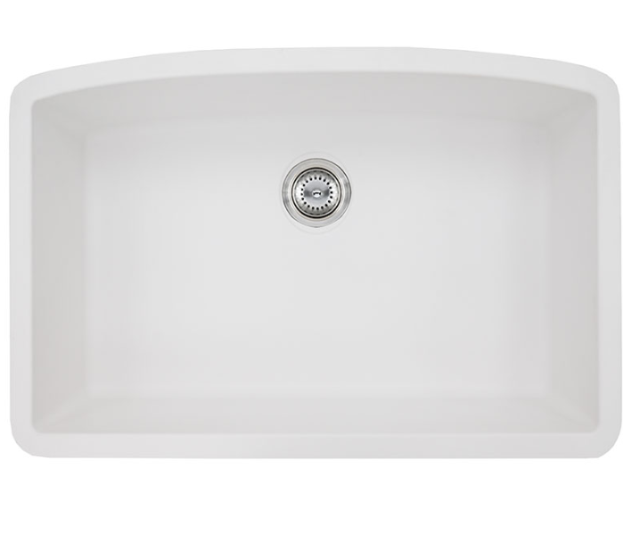 SIN-QTZ-SINBWL-3219-WHT - UNDERMOUNT WHITE QUARTZ SINGLE BOWL 3219