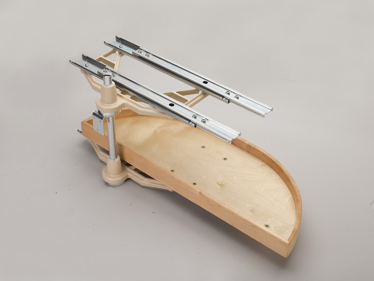 LD4NW882321 32" Ld Natural Wood Half Moon 2 Tray Set W/Hdw For Blind Corner-Wood-Light Brown