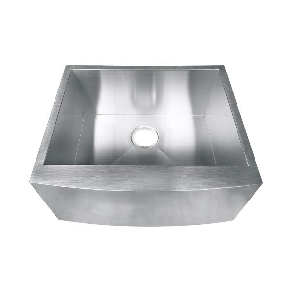 KSF242010S - 24 Apron Front Farmhouse 16 Gauge Stainless Steel Single Bowl Kitchen Sink Overall: 24 X 20-1/2 Bowl Size: 22 X 16 Depth: 10