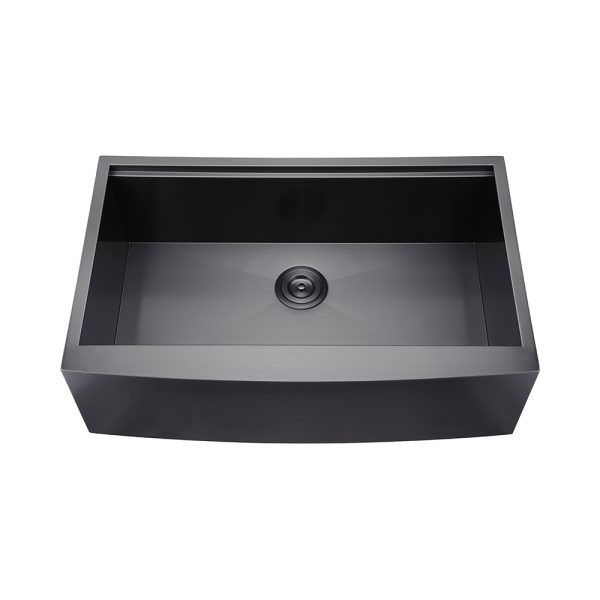 WSF 302110MB - Apron Work Station Sink Overall: 30 X 21 X 10 Bowl Size: 28 X 16 Finish: Matte Black All Accessories Included