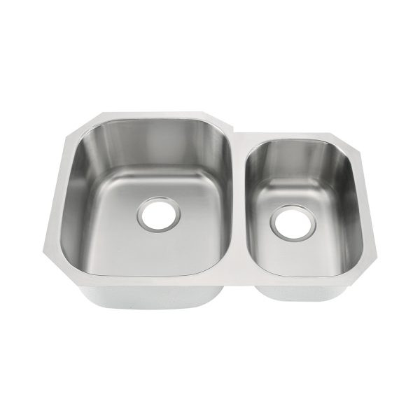KSU302197 - 30 Undermount Stainless Steel Double Bowl Kitchen Sink Overall: 29-1/2 X 20-7/8 Depth: 9/7 Big Bowl: 15-3/4 X 18-7/8 Small Bowl: 10-3/8 X 16 18 Gauge