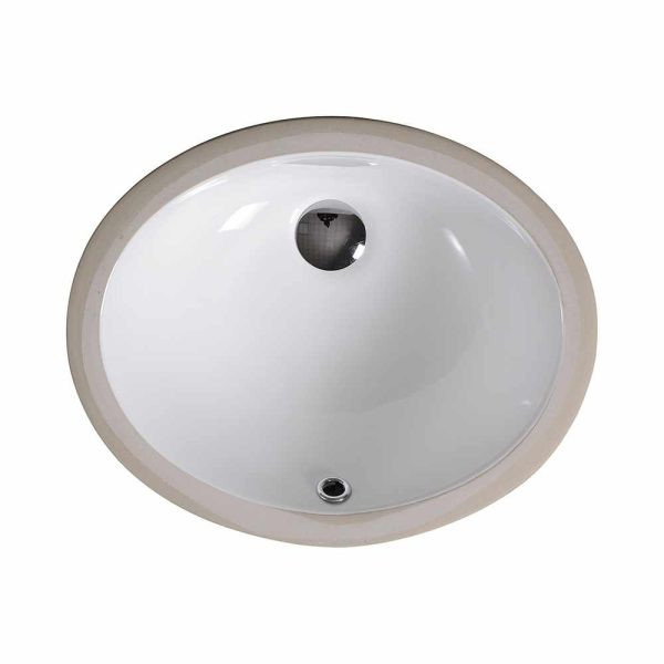 LVU1512W - 15 X 12 Oval Undermount Ceramic Bathroom Sink With Overflow Drain  Lvu1512 Overall: 17 X 14 X 7 Bowl Size: 15 X 12