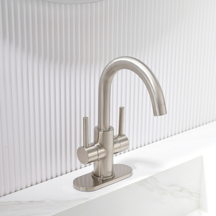 KSB1217BN - Two Handles Bathroom Sink Faucet with Pop Up Drain  KSB1217 - Brushed Nickel Finish