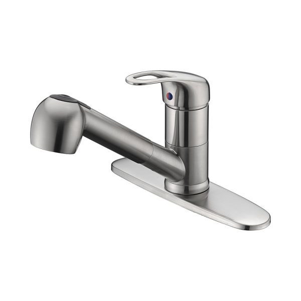KSK1113BN - Single Handle 8 High Pull-Out Kitchen Faucet with 3 or 1 HOLES - Brushed Nickel Finish