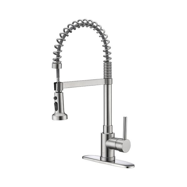 KSK1115BN - Single Handle 21" High Pull-Down Kitchen Faucet with Single HOLE - Brushed Nickel Finish