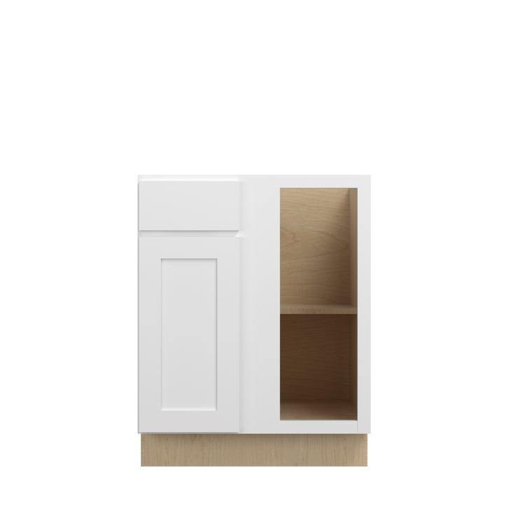 Bedford Ready to Assemble 33 in. W x 34.5 in. H x 24 in. D Plywood Blind Base Corner Cabinet Left in Painted White