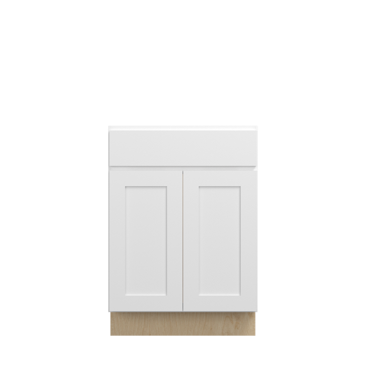 Bedford Ready to Assemble 24 in. W x 34.5 in. H x 24 in. D Plywood Sink Base Cabinet in Painted White