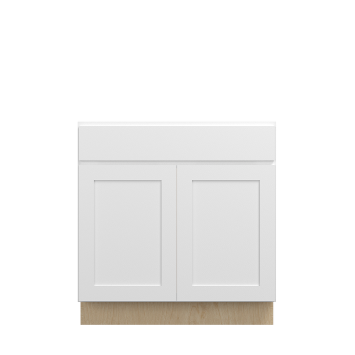Bedford Ready to Assemble 33 in. W x 34.5 in. H x 24 in. D Plywood Sink Base Cabinet in Painted White