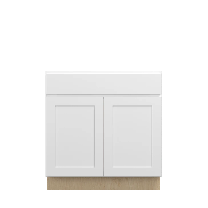 Bedford Ready to Assemble 33 in. W x 34.5 in. H x 24 in. D Plywood Sink Base Cabinet in Painted White