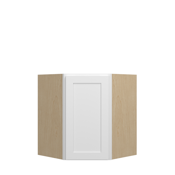Bedford Ready to Assemble 27 in. W x 30 in. H x 15 in. D Plywood Diagonal Corner Wall Cabinet in Painted White