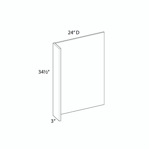 Bedford 3 in. W x 34.5 in. H x 24 in. D Dishwasher Panel w/3" Return in Painted White