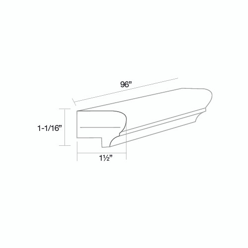 Bedford 12 in. W x 34.5 in. H x 24 in. D Light Rail Molding in Painted White